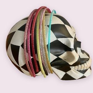 Glitter Headbands - Set of 9 Multicolored